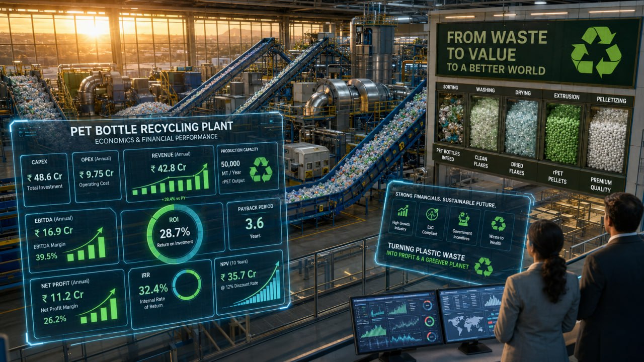Cost and ROI of Setting Up a PET Recycling Plant